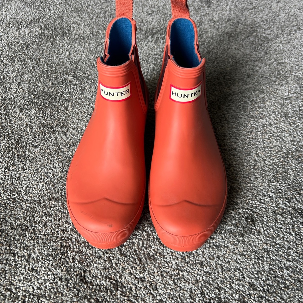 Hunter Red Chelsea Ankle Rain Boots